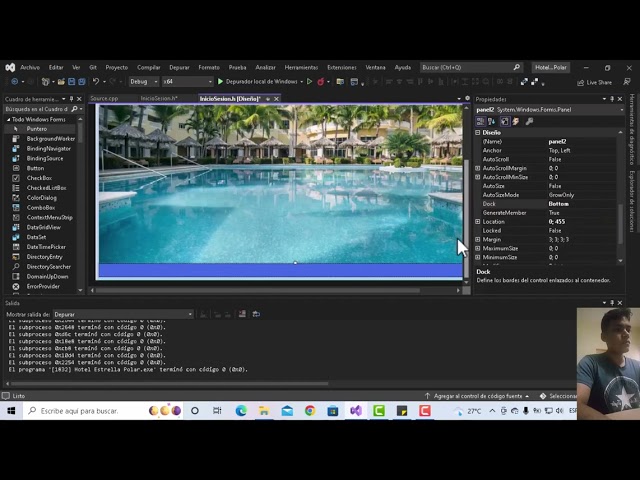 Windows form  C++ Proyecto final de aplicación Hotel