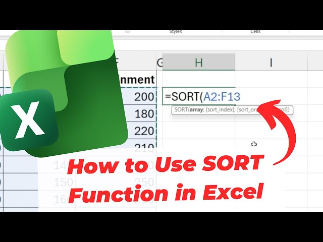 How to Use SORT Function in Excel (Dynamic Sort)
