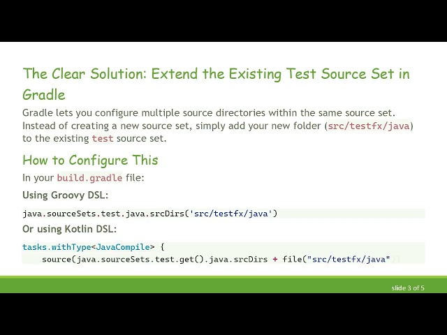How to Set Up Multiple Test Roots with the Same Package Name in a Gradle Project