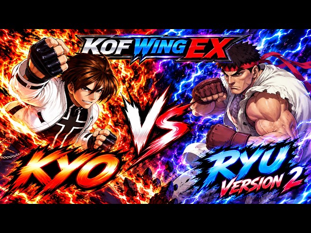 Kyo vs Ryu V2 | KOF Wing EX | CPU vs CPU | #0000000022