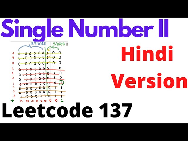 Single Number II | leetcode 137 | Hindi