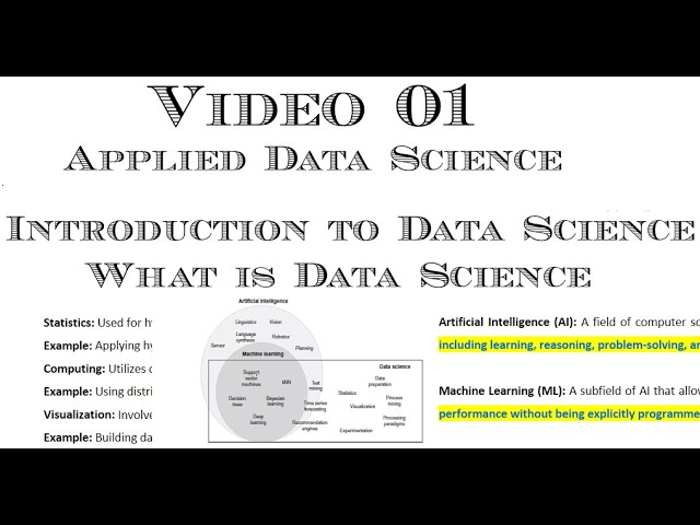 Video 1: Applied Data Science, What is Data Science