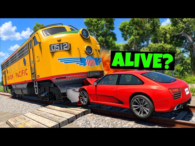 Train vs. Car Crash Testing With the INJURY Mod in BeamNG Drive!