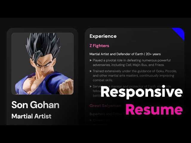 Responsive Design Resume with Html and Css | Creative Frontend tutorial