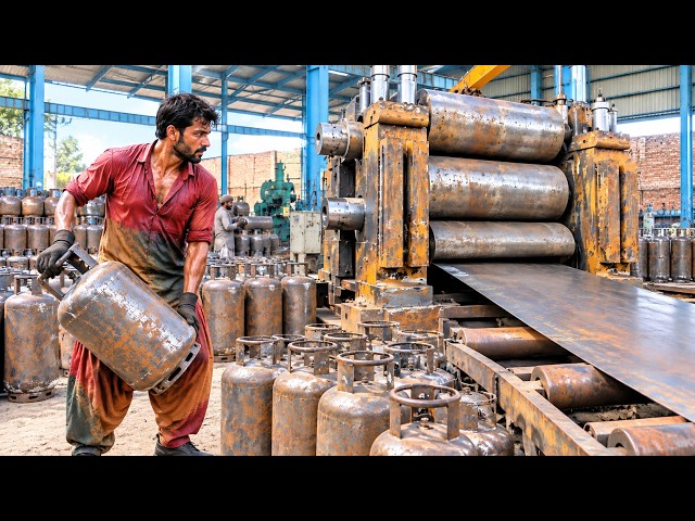 AMAZING SKILLS How Pakistani Traditional Workshop Make Gas Cylinders ALL Steps @Hydraulichands