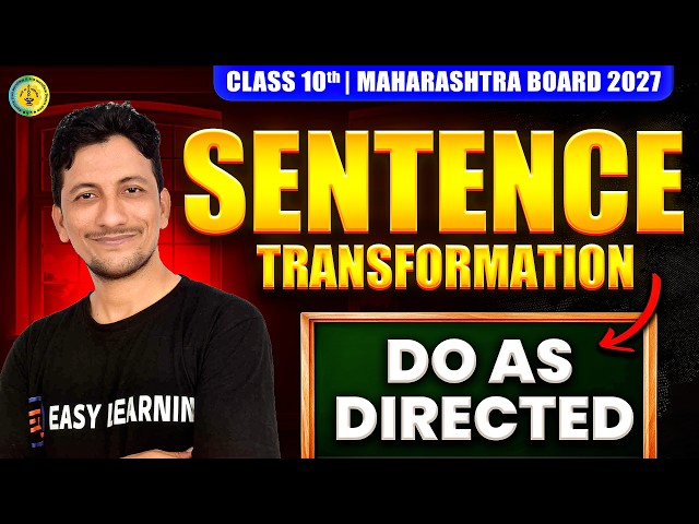 Sentence Transformation One Shot 🔥 | Do As Directed Class 10 | Maharashtra Board 2027