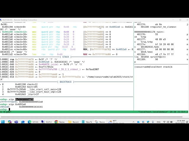 stack overflow update the return rip