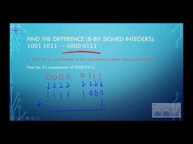 Subtracting Using 2's Complement Example 3