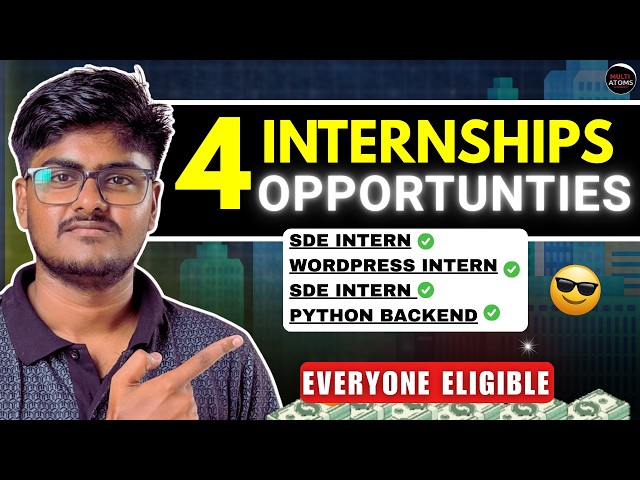 4 Internships Opportunities | Everyone Eligible | Python Jobs | Software Engineer Interns | Apply