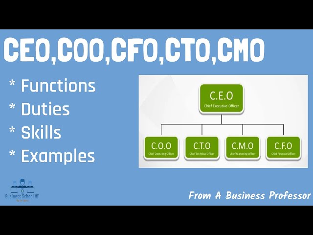 CEO, COO, CFO, CTO, and CMO | From A Business Professor