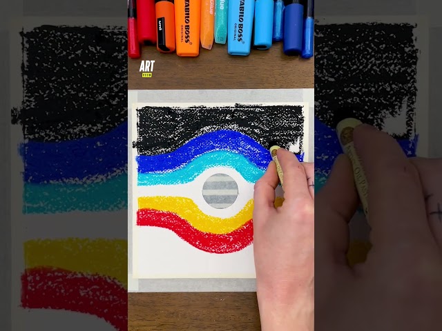 I draw a supermassive black hole 😱🪐 #drawingtutorial #oilpastels #gradient #blackhole #space