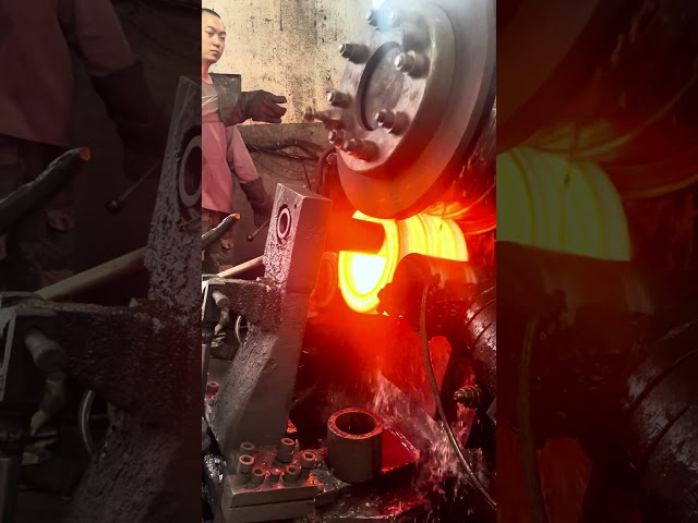 Inside the factory how to Raw material for grinding thin bearings #process #machine #forging