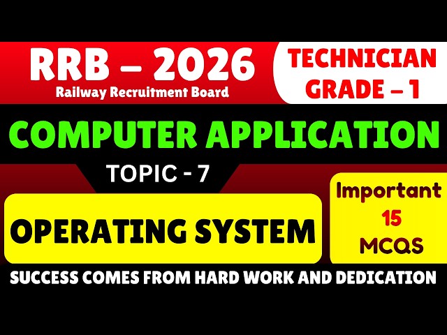 Operating System MCQS | RRB Technician Grade 1 Basic Computer Application | RRB Computer MCQS Book