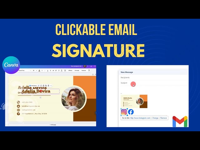 Create a Clickable Email Signature in Canva for Gmail & Social Media | Free Method