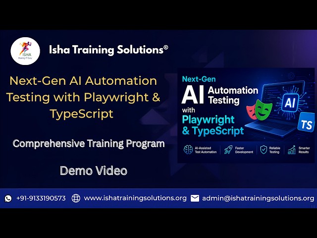 Next Gen AI Automation Testing Demo Video 18th August 2026.Call/ WhatsApp on+91-9133190573 to Enroll