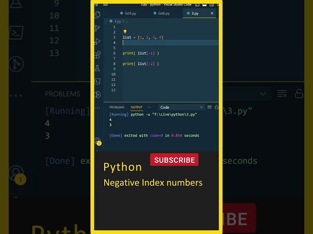 Python For Beginners, Python Lists (Negative Index), Learn Python, Python In Telugu, Python Course