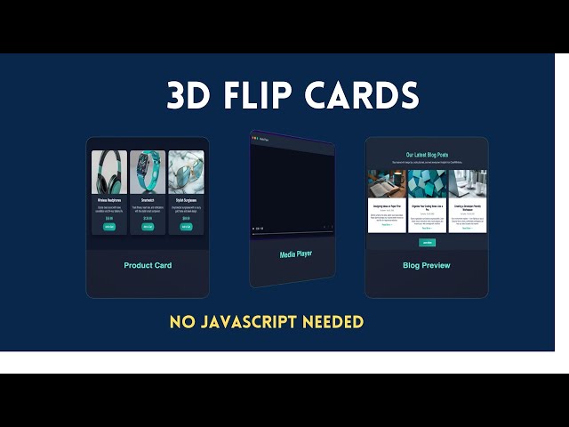 Build 3D Portfolio Flip Cards with HTML & CSS Only | Day 29 | Modern UI Animation Tutorial