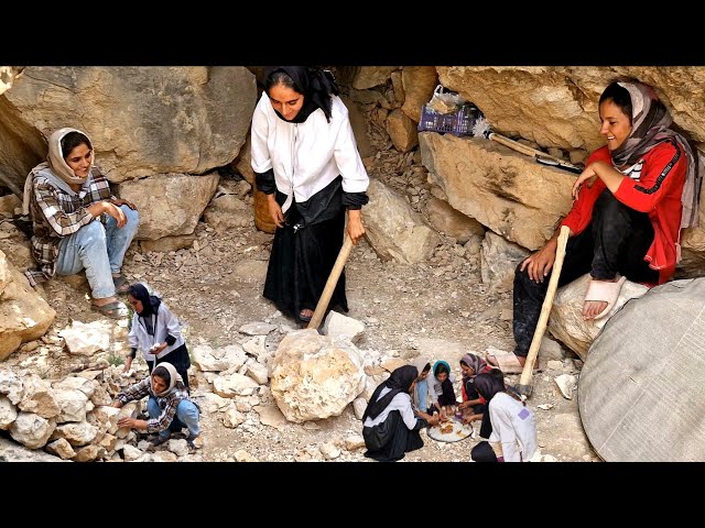 😱Rebuilding a Mountain Cave in Iran | Real Nomadic Girls Fighting for Survival in the Zagros🏔💪