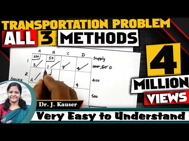 Transportation problem||vogel's approximation[VAM]|Northwest corner||Least cost | by Kauserwise