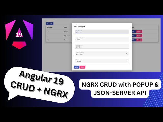 Angular 19 CRUD with NgRx, JSON-Server & Modal Popups - Step-by-Step Guide