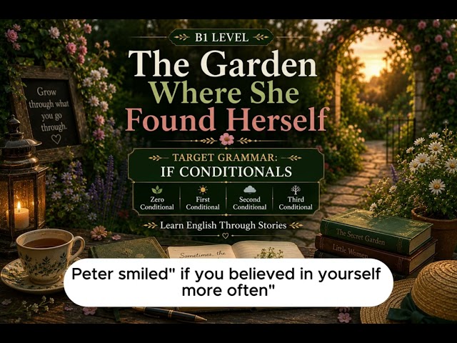 🌿 The Garden Where She Found Herself | B1 English Story | Zero, First, Second & Third Conditionals