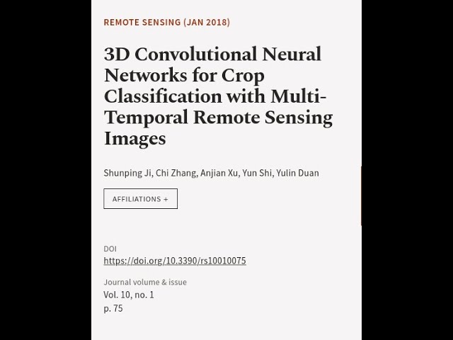 3D Convolutional Neural Networks for Crop Classification with Multi-Temporal Remote S... | RTCL.TV