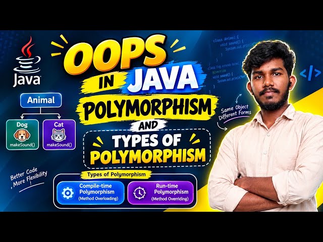 OOPs in java #polymorphism #types of polymorphism #javaprogramming #explain in telugu
