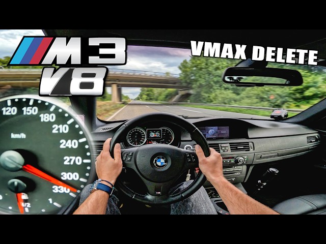 BMW M3 E92 *VMAX DELETE* MANUAL // 320KMH on AUTOBAHN 