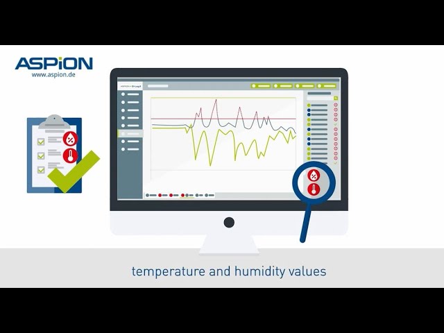 Data logger for temperature and humidity - with Bluetooth BLE, app and software - ASPION