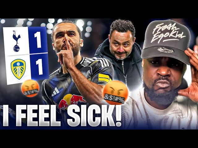 I FEEL SICK! 😡 Tottenham 1-1 Leeds EXPRESSIONS REACTS