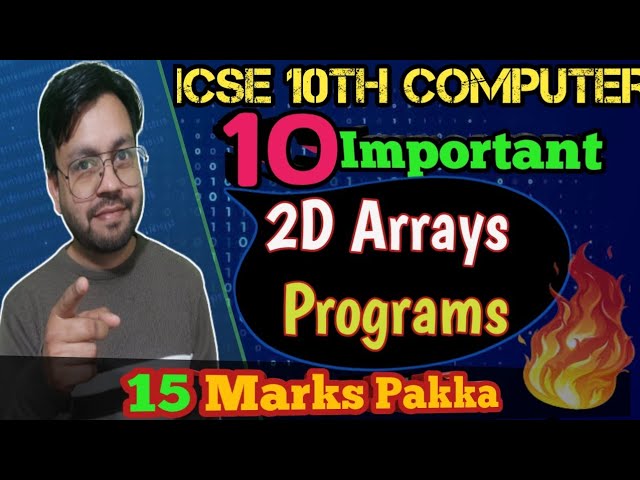 Top 10 Programs of 2-D Array in java for icse 10th computer #icse