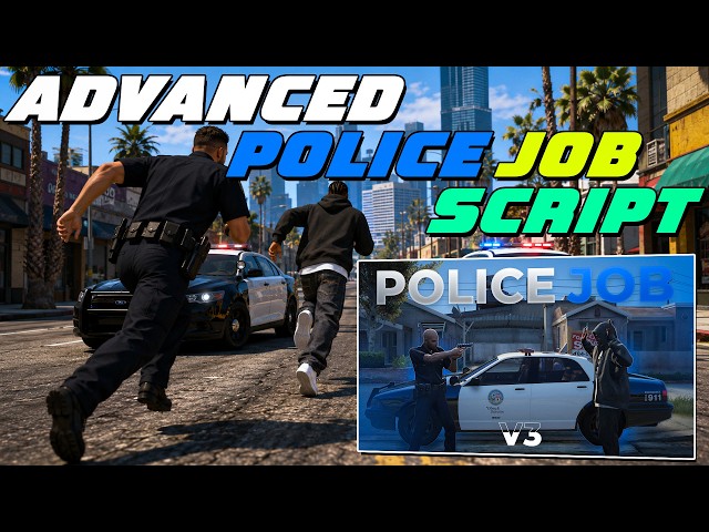 Advanced Police Job Script | Police Job V3.0 | P Scripts | QBCore/ESX | FiveM Tutorial #301