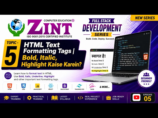 HTML Text Formatting Tags | Bold, Italic, Highlight Kaise Karein?