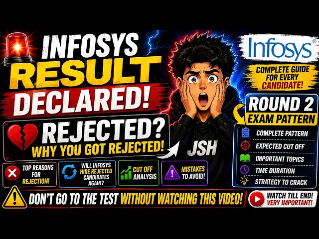 🚨 Infosys Result Declared! Rejected? Why You Got Rejected + Round 2 Pattern, Cut Off & Strategy 