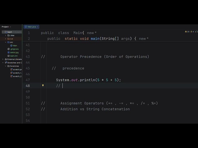 العمليات الحسابية وأولويات التنفيذ في جافا (Arithmetic Operations)