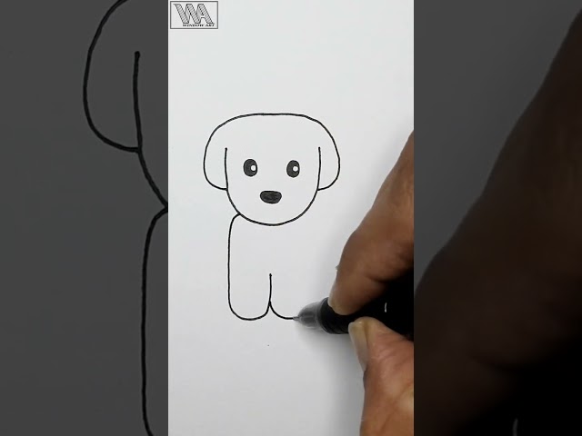 How To Draw a Cute Puppy 🐶 || Very Easy Puppy Drawing Tutorial || #drawing #video #tutorial #shorts