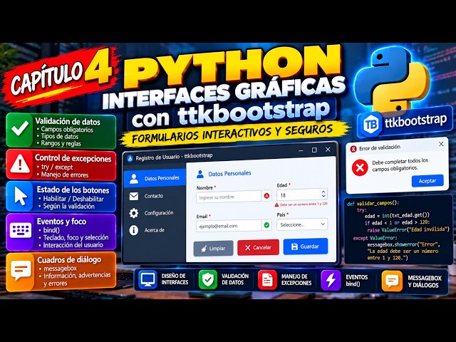 🐍 Python + ttkbootstrap | Interfaces Gráficas Interactivas, Validación y Eventos — Capítulo 4