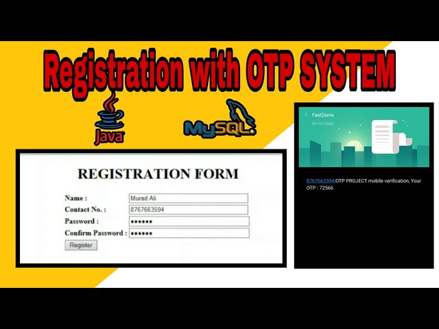A Simple Java Web-Based Project | Registration Form With OTP System | JSP & Project Project | MySQL
