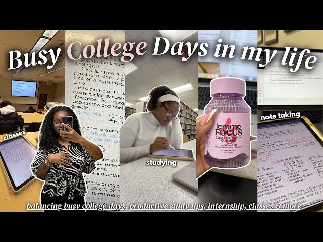 weekly study vlog 🌸⚖️ balancing busy college days, productive study tips, internship, classes & more