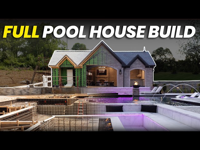 COMPLETE Pool House Build | Construction ASMR | KBUILD Series