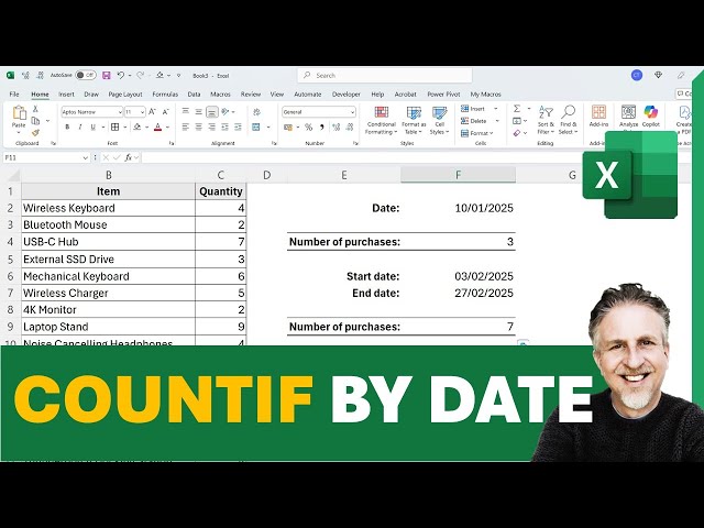 COUNTIF By Date in Excel | COUNTIF Date Range - Multiple Criteria