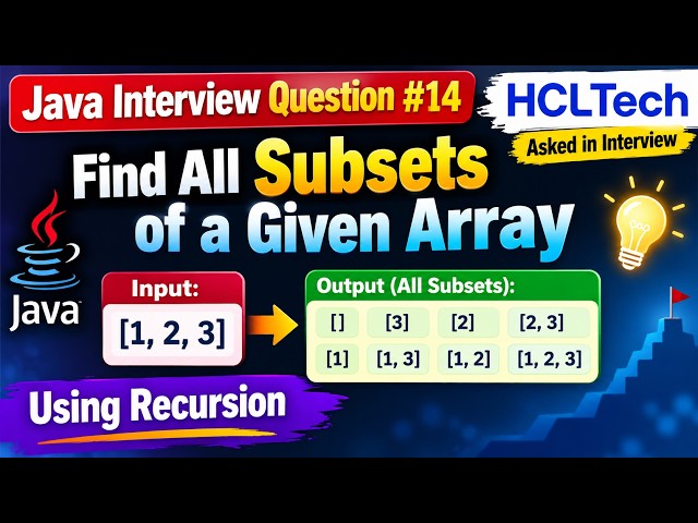 Find All Subsets of an Array 🔥 | HCLTech Java Interview Question #14