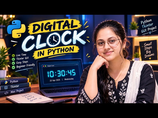 How to Make a Digital Clock in Python 🕐 | Python Tkinter Project for Beginners