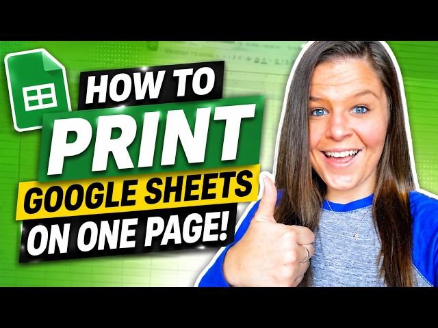 How to Print Google Sheets on One Page