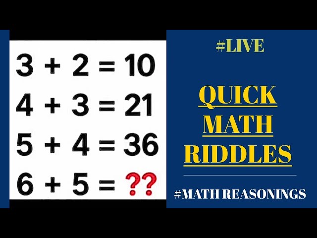 Quick Math Riddles & Brain Teasers Live 🔴 [Session 6]