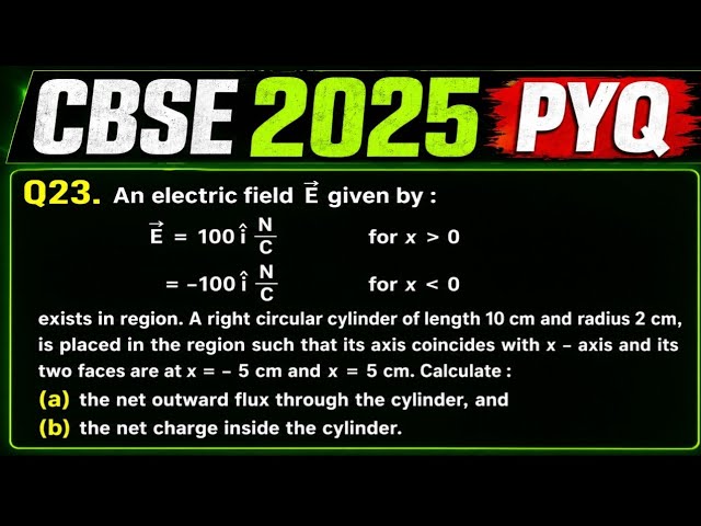 CBSE 2025 Physics PYQ | Gauss Law | Electric Flux in NonUniform Electric Field | Class 12 Physics