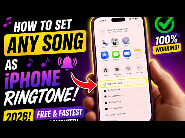 How to Set ANY Song as iPhone Ringtone in 2026! 🔥 FREE & Fastest Method (No Computer)