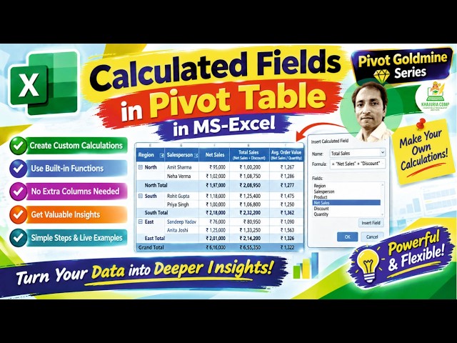 PIVOT TABLE: Calculated Fields in Excel | Create Profit & Profit Margin | Advanced Pivot Goldmine