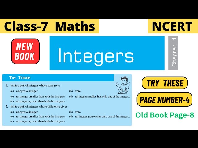 Class 7 Maths NCERT Chapter 1 Integers | Try these page 4 solution | Try these page 8 solution