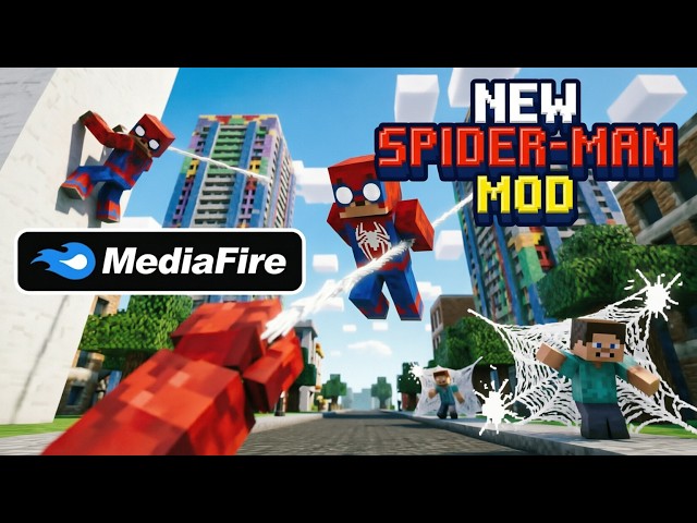 NEW SPIDER-MAN MOD in Minecraft! Web Swinging, Skill Tree & City